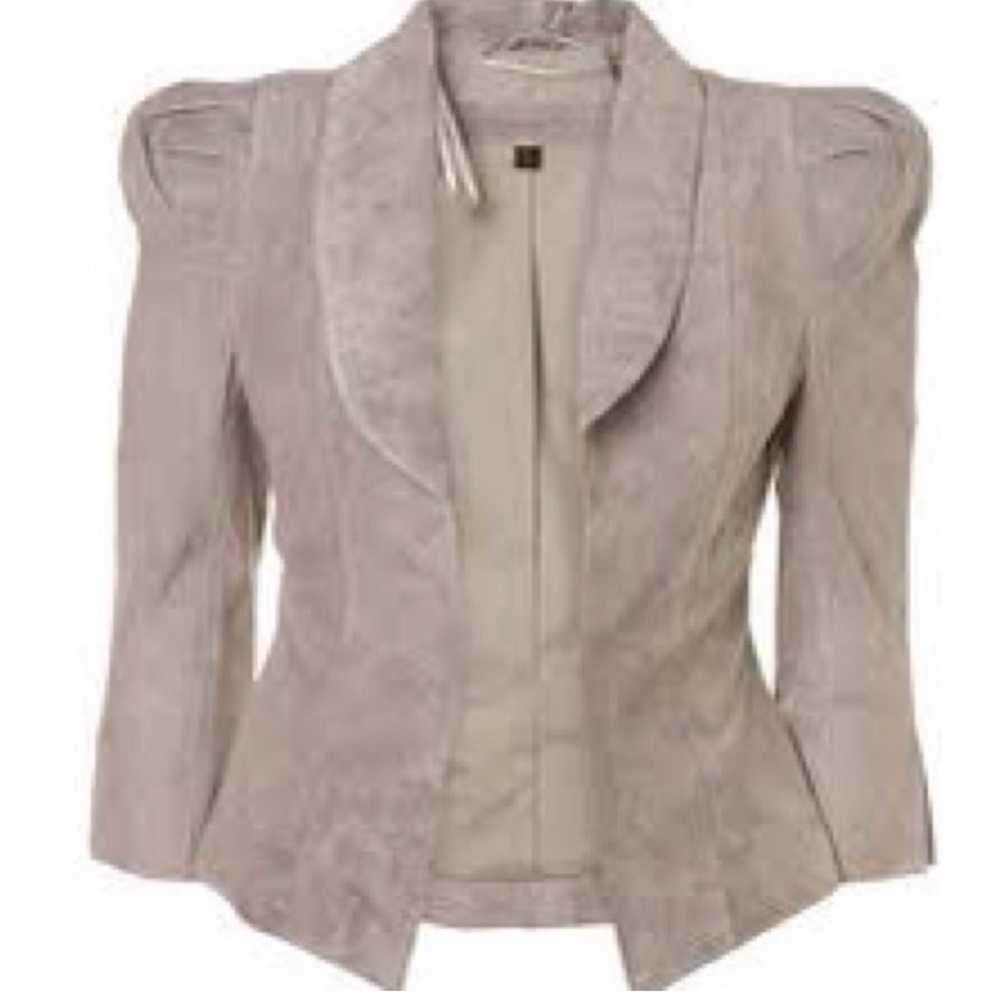 Barbara Hulanicki for Top Shop Suede Cropped Jacket Size Small - Picture 2 of 10